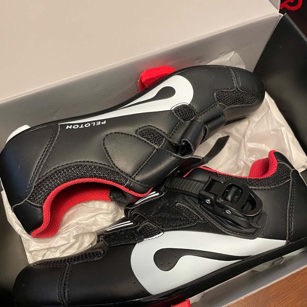 Size 37 or 6.5 women’s Peloton Biking shoes.